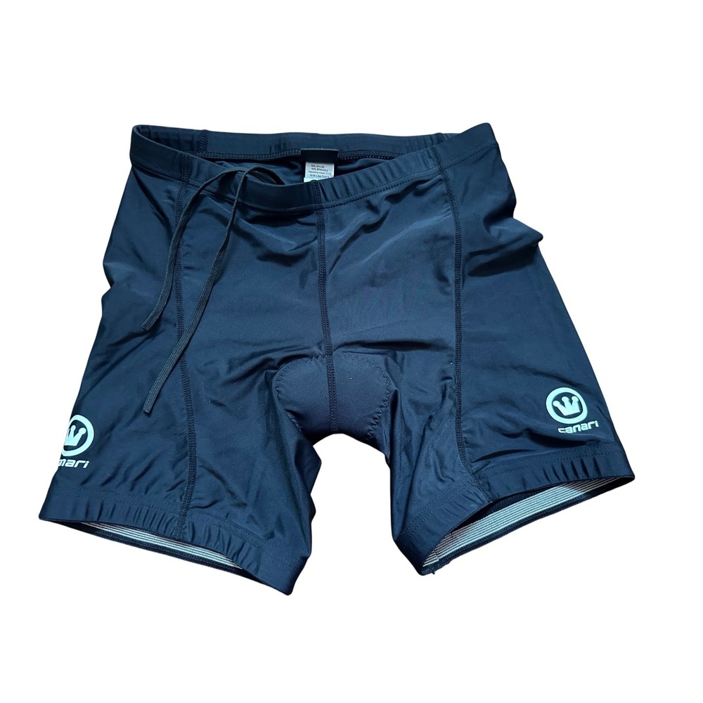 Women's Canari Black padded bike shorts Size Large EUC